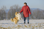 woman with Collie