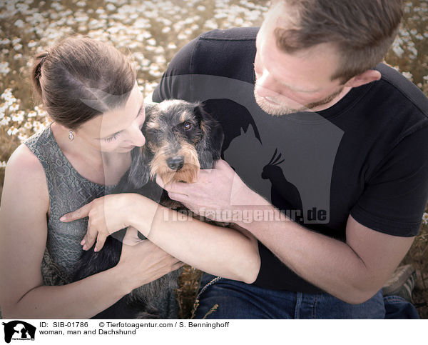 Frau, Mann und Dackel / woman, man and Dachshund / SIB-01786