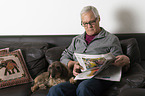 Dachshund with a man