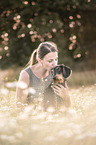girl with Dachshund
