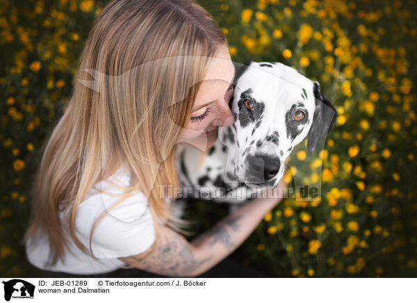Frau und Dalmatiner / woman and Dalmatian / JEB-01289