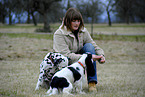 young woman with dogs