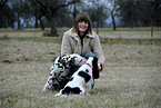 young woman with dogs