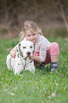 girl and Dalmatian