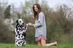 woman with Dalmatian