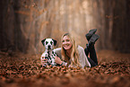 woman and Dalmatian