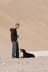 man with Doberman