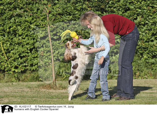 Menschen mit English Cocker Spaniel / humans with English Cocker Spaniel / KJ-02117