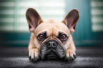 lying French Bulldog