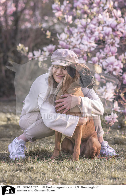 woman and German Boxer / SIB-01527