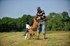 man with dogs