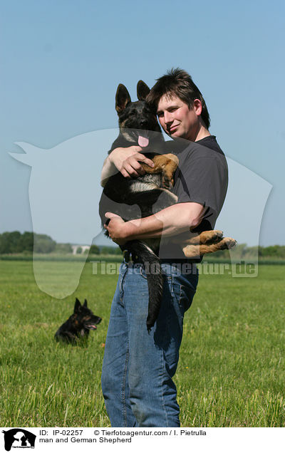 man and German Shepherd / IP-02257