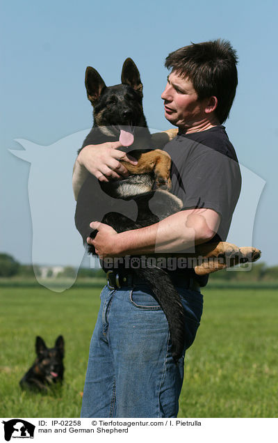 man and German Shepherd / IP-02258