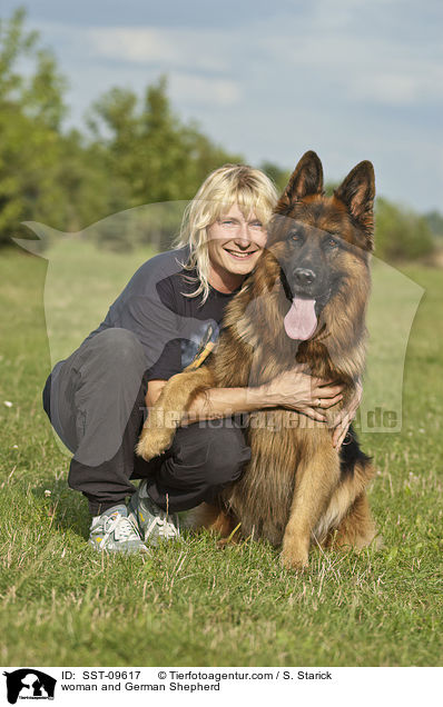 woman and German Shepherd / SST-09617