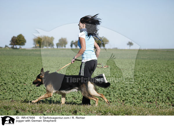 Joggerin mit Deutschem Schferhund / jogger with German Shepherd / RR-47666