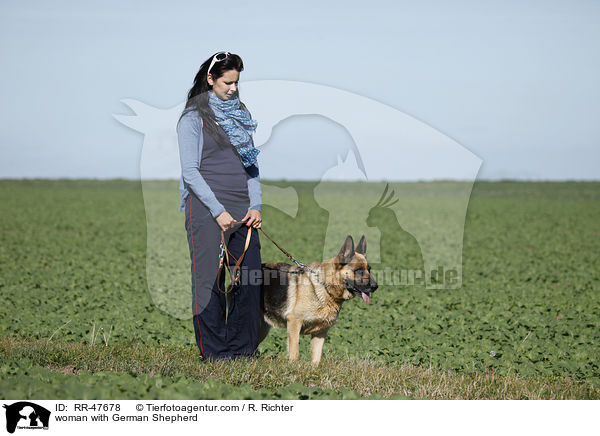 woman with German Shepherd / RR-47678