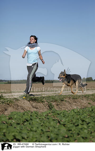 jogger with German Shepherd / RR-47686