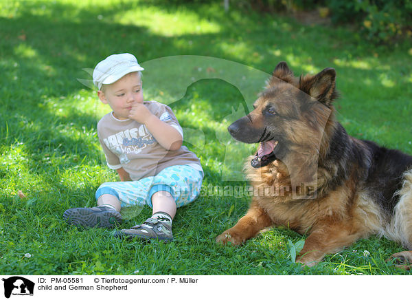 child and German Shepherd / PM-05581
