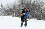 man and German Shepherd