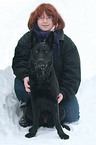 woman and German Shepherd