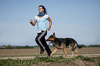 jogger with German Shepherd