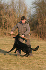 man and German Shepherd