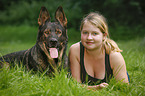 woman and German Shepherd GDR