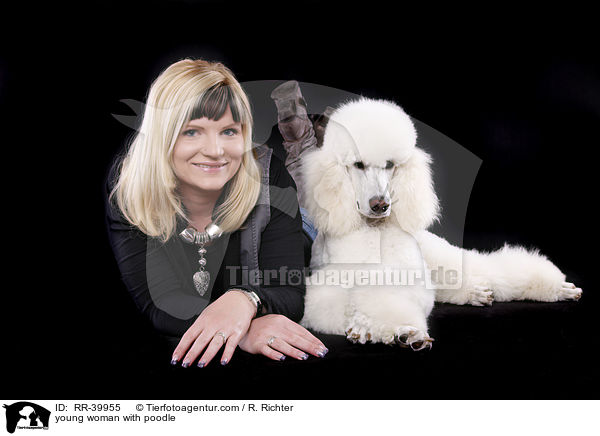 young woman with poodle / RR-39955