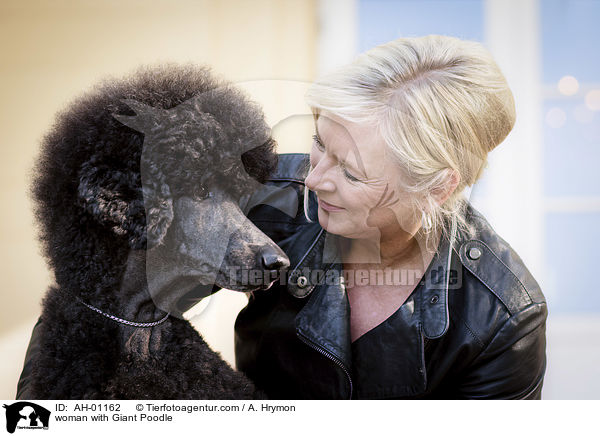 woman with Giant Poodle / AH-01162
