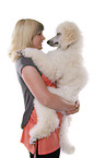 woman with standard poodle