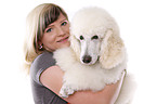 woman with standard poodle