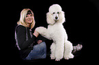 young woman with poodle