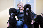 woman with Giant Poodles