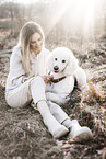 woman with Giant Poodle