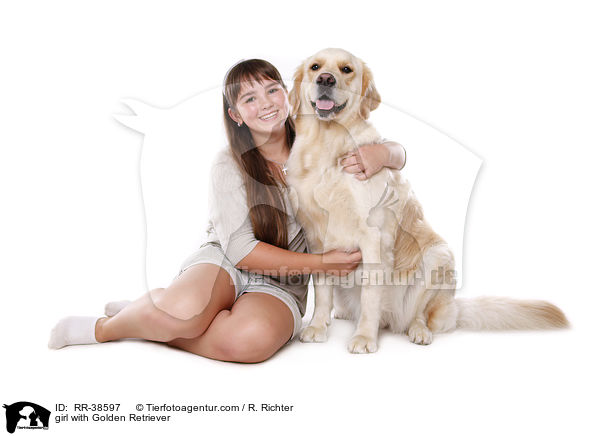 Mdchen mit Golden Retriever / girl with Golden Retriever / RR-38597