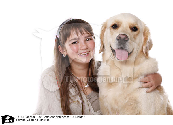 Mdchen mit Golden Retriever / girl with Golden Retriever / RR-38598