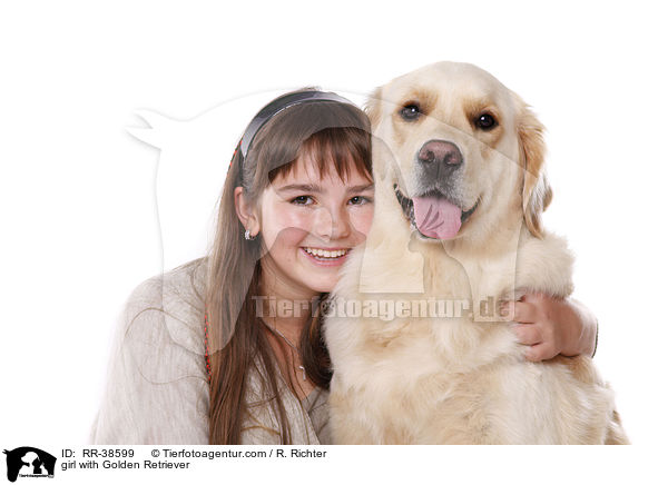 Mdchen mit Golden Retriever / girl with Golden Retriever / RR-38599