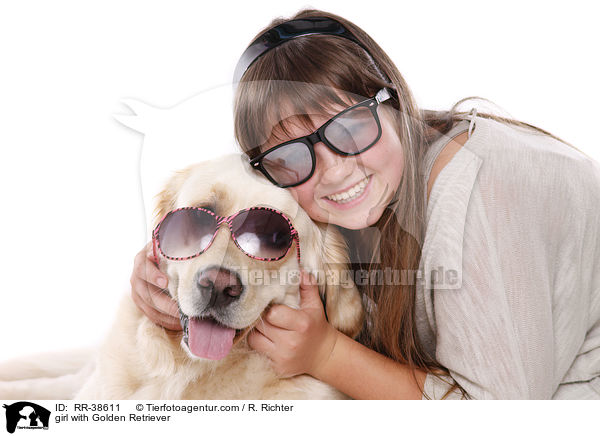 Mdchen mit Golden Retriever / girl with Golden Retriever / RR-38611