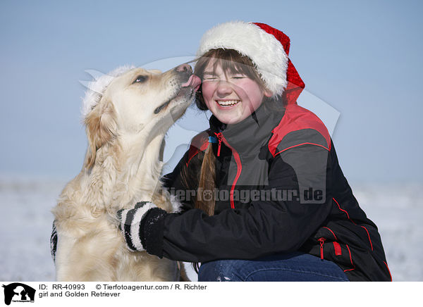 Mdchen und Golden Retriever / girl and Golden Retriever / RR-40993
