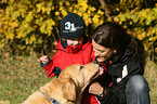 golden retriever and child