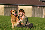 woman with Golden Retriever