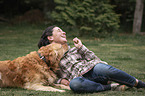 woman with Golden Retriever