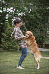 woman with Golden Retriever