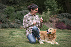woman with Golden Retriever