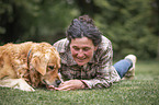 woman with Golden Retriever