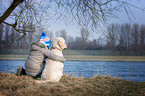 human and Goldendoodle