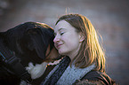 woman with Great Swiss Mountain Dog