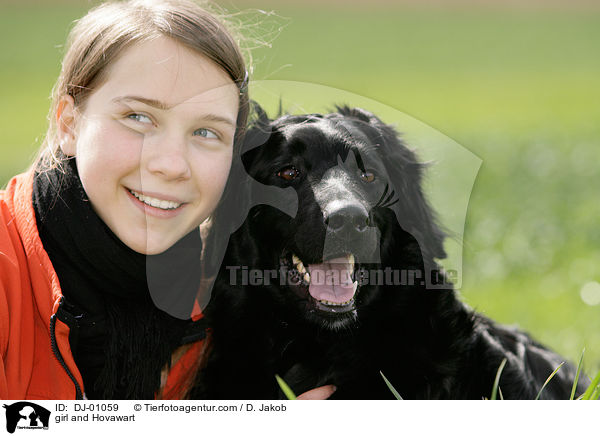 Mdchen und Hovawart / girl and Hovawart / DJ-01059