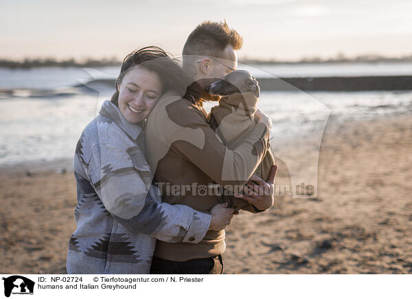 Menschen und Italienisches Windspiel / humans and Italian Greyhound / NP-02724