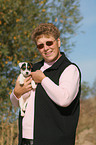 woman with Jack Russell Terrier Puppy